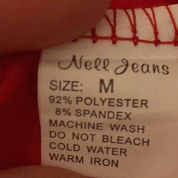 Red embellished sequins red pencil skirt size M - Picture 9 of 10